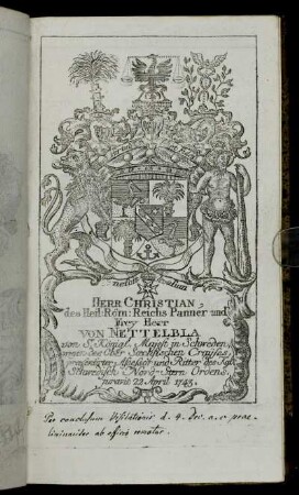 Herr Christian,...und Frey Herr von Nettelbla[...]