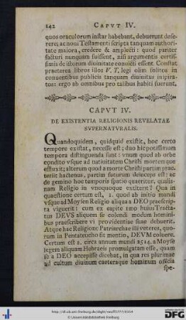 Caput IV. De Existentia Religionis Revelatae Supernaturalis.