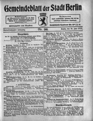 1922,26: Nr. 26, 25. Juni 1922