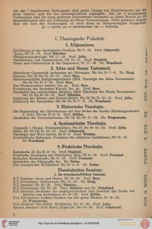 [Verzeichnis der Vorlesungen im Sommerhalbjahr 1933]