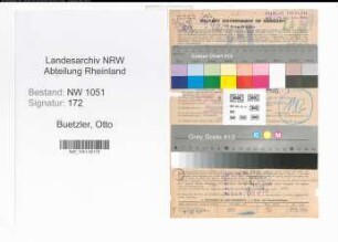 Entnazifizierung Otto Buetzler , geb. 27.10.1907 (Arzt)