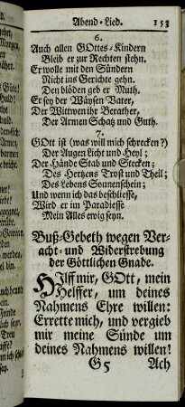 Buß-Gebeth wegen Veracht- und Widerstrebung der Göttlichen Gnade
