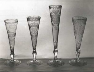 Glas mit Inschrift: "Moritzburg den 26.Juli 1738"