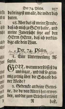 257-271, Der 74. Psalm. - Der 77. Psalm.