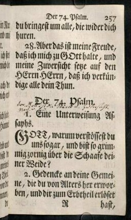 257-271, Der 74. Psalm. - Der 77. Psalm.