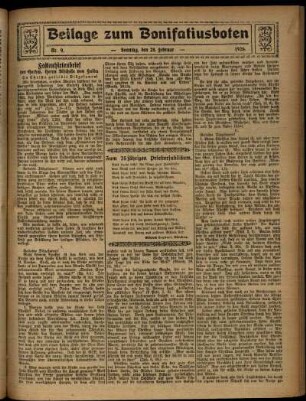 Zweite Ausgabe vom Sonntag, den 28. Februar 1926.