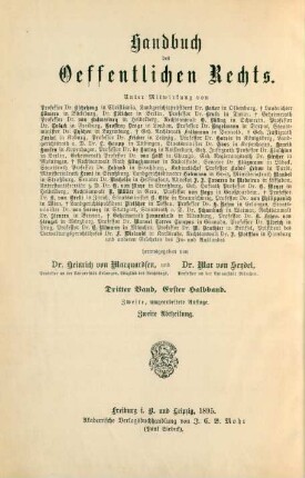 Bd. 3, Halbbd. 1, Abth. 2: Das Staatsrecht des Königreichs Württemberg