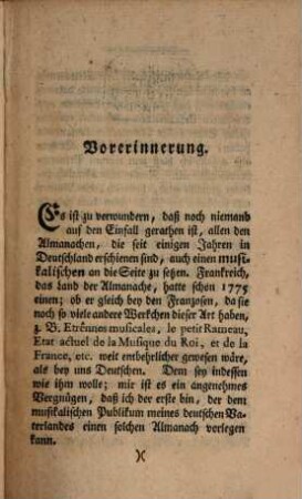 Musikalischer Almanach für Deutschland : auf das Jahr .... 1782, 1782 (1781)