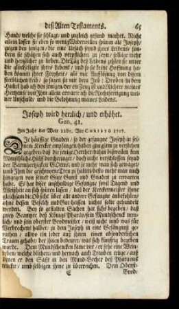 Joseph wird herrlich/ und erhöhet. Gen. 41.