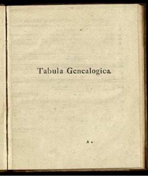 Tabula Genealogica.