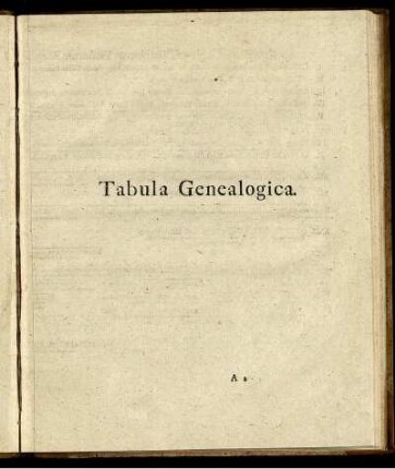 Tabula Genealogica.