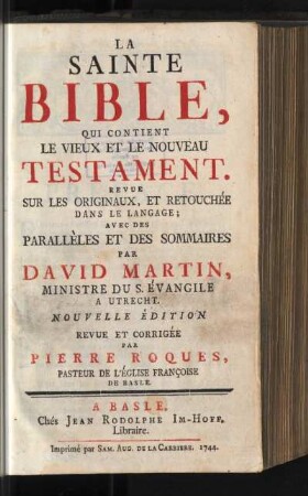 La Sainte Bible