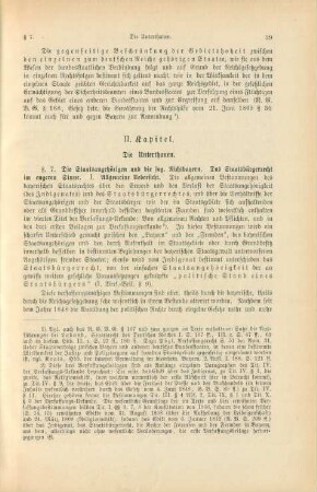II. Kapitel. Die Unterthanen