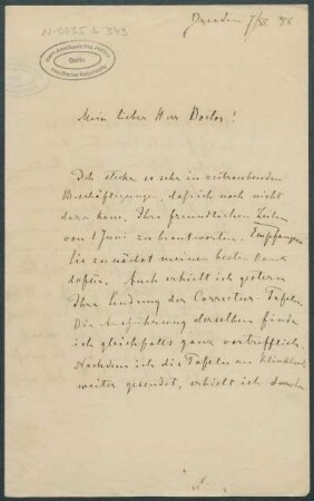 07. Juni 1888, Dresden [Brief von Alphons Stübel an Max Uhle]