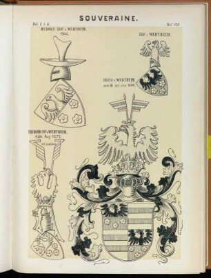Taf. 135. Rudolf Graf v. Wertheim.1344. - Graf v. Wertheim. - Grafen v. Wertheim. verm. W. seit circa 1400. - Eberhard Graf v. Wertheim. (n.d. Grabstein)