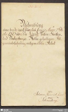 Beschreibung einer bey der im Quartale Crucis Num: 7te Woche 1813 über den Königl. Tiefen Fürsten- und Thelersberger-Stolln gehaltenen Allgemeinbefahrung mitgemachten Fahrt - 18.6199 4.