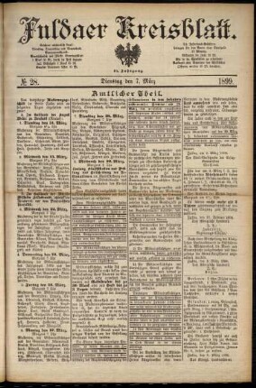 Erste Ausgabe vom Dienstag, den 07. März 1899.