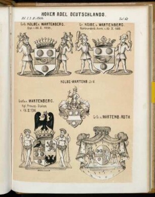 Taf. 68. Grfn. Kolbe v. Wartenberg. Gr. Koibe v. Wartenberg. - Kolbe Wartenb. St-W. - Gräfin v. Wartenberg. - Grfn. Wartenb. Roth.