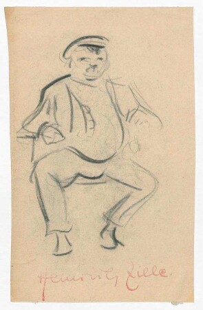 Sitzender, dicker Mann