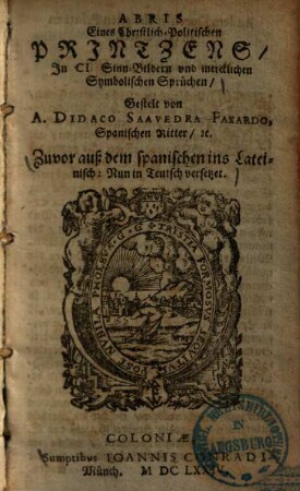 Abris Eines Christlich-Politischen Printzens