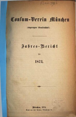 Jahres-Bericht für .... 1873 (1874)