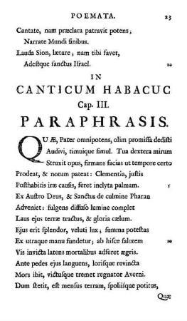 In Canticum Habacuc Cap. III. Paraphrasis.