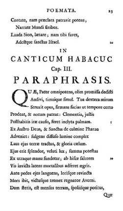 In Canticum Habacuc Cap. III. Paraphrasis.