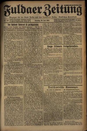 Ausgabe vom Sonntag, den 28. Juli 1929.