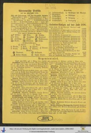 Regententafel.