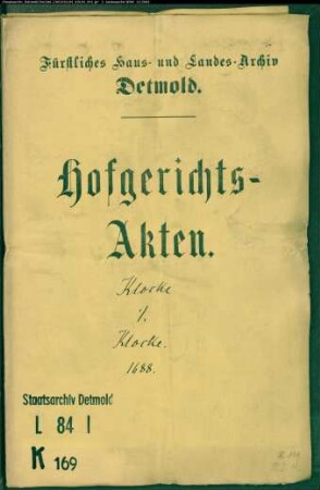 Klocke, Bertold zu Welstorf gegen Jobst Klocke zu Röntrup (Röntorf) - Holzberechitigung