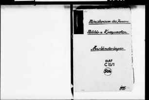 Kosten der Ausländerlager für im Krieg nach Deutschland verschleppte Personen