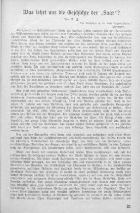 Was lehrt uns die Geschichte der Saar