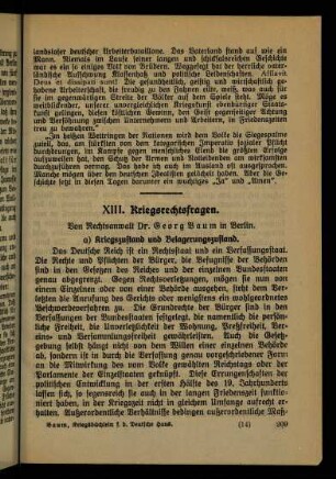 209-238, XIII. Kriegsrechtsfragen
