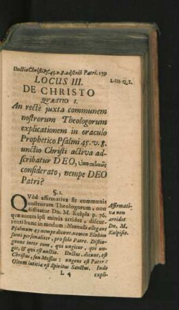 Locus III. De Christo.