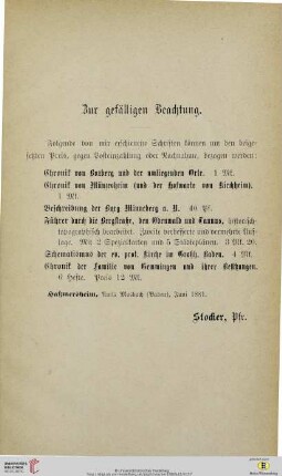 Zur gefälligen Beachtung