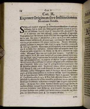 Cap. II. Exponet Originem sive Institutionem Montium Pietatis.