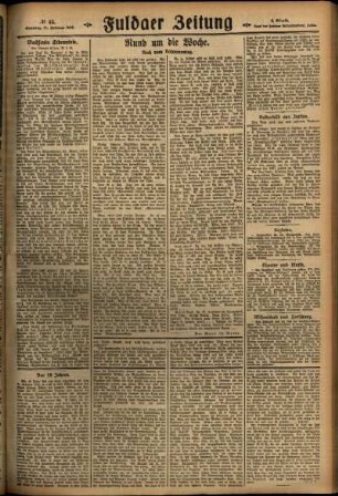 Zweite Ausgabe vom Sonntag, den 21. Februar 1926.