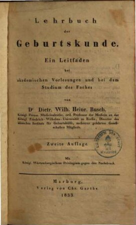 Lehrbuch der Geburtskunde