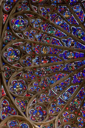 Frankreich. Centre. Indre et Loire. Tours. Cathedrale Saint Gatien. Gotik. Fensterrose Westseite. Detail