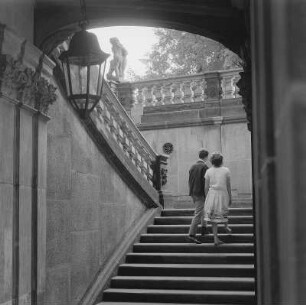 Dresden. Zwinger, Wallpavillon, Treppe zum Wall