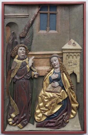 Ehemaliges Oberauroffer Hochaltarretabel — Verkündigung und Anbetung — Verkündigung an Maria