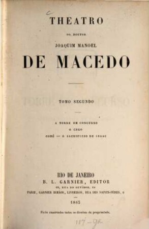 Theatro do doutor Joaquim Manoel de Macedo, II