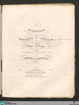 Bagatelle sur les motifs de l'Opera Le Postillon de Lonjumeau : composée pour le piano