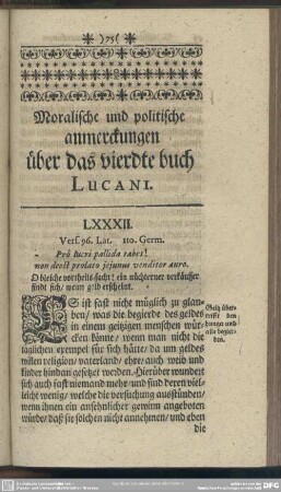 Moralische und politische anmerckungen über das vierdte buch