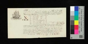 Frachtbrief, 28. Juny 1828, Schiffer Zander von Lübeck