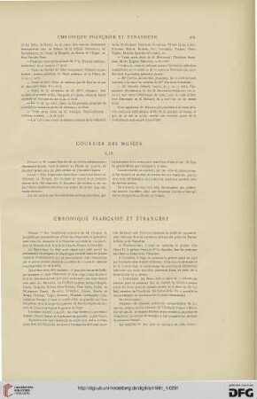 Chronique française et étrangère