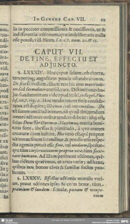 Caput VII. De Fine, Effectu Et Adiuncto