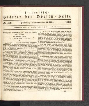 Geschichtliche Erinnerungen, auf Anlaß des Wertes von Bignon.