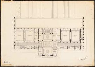 Bahnhof, Luzern Projekt A: Grundriss des Empfangsgebäudes