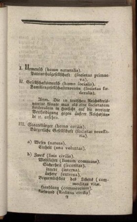I. Urmensch. - III. Staatsbürger.
